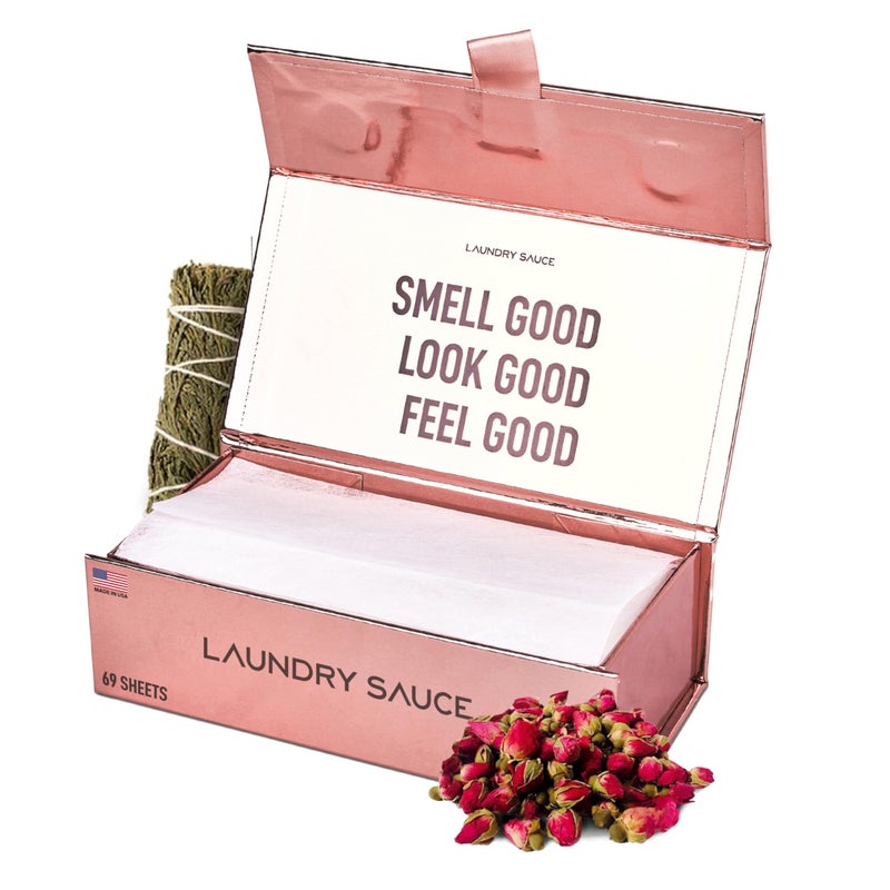 Laundry Sauce - Laundry Dryer Sheets (Egyptian Rose), Luxury Fragrance, Contains Essential Oils, Softens Fabric, Removes Static Cling, Eco-Friendly Packaging, Travel Friendly, 69 Count - Image 1
